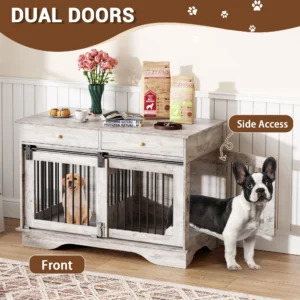 Dog Crate Furniture Style Dog Cage Side Table...