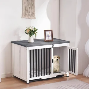 Wooden Dog Crate Furniture, Portable Foldable...