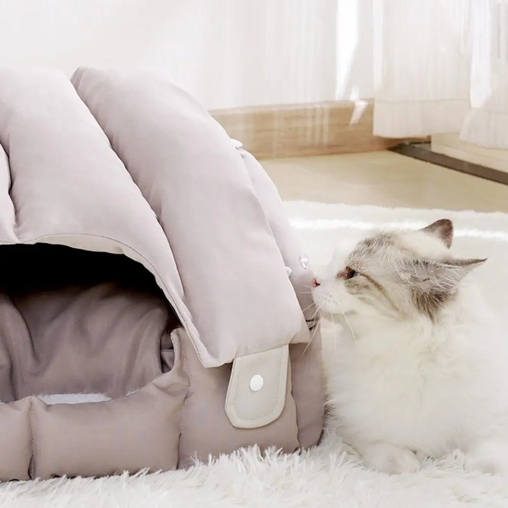 Pet Sofa Dual-Purpose Cat Bed Adjustable Shape Pet House Tent with Washable Removable Cushion for Cats Small Dogs Rabbit