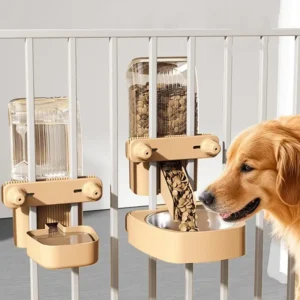 Hangable Dog Feeder Cage Mounted Automatic Wa...