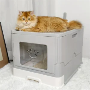 Large Cat Litter Box Kitty Sandbox Cat Litter...