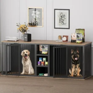 Large Dog Crate Furniture for 2 Dogs, 79.5...