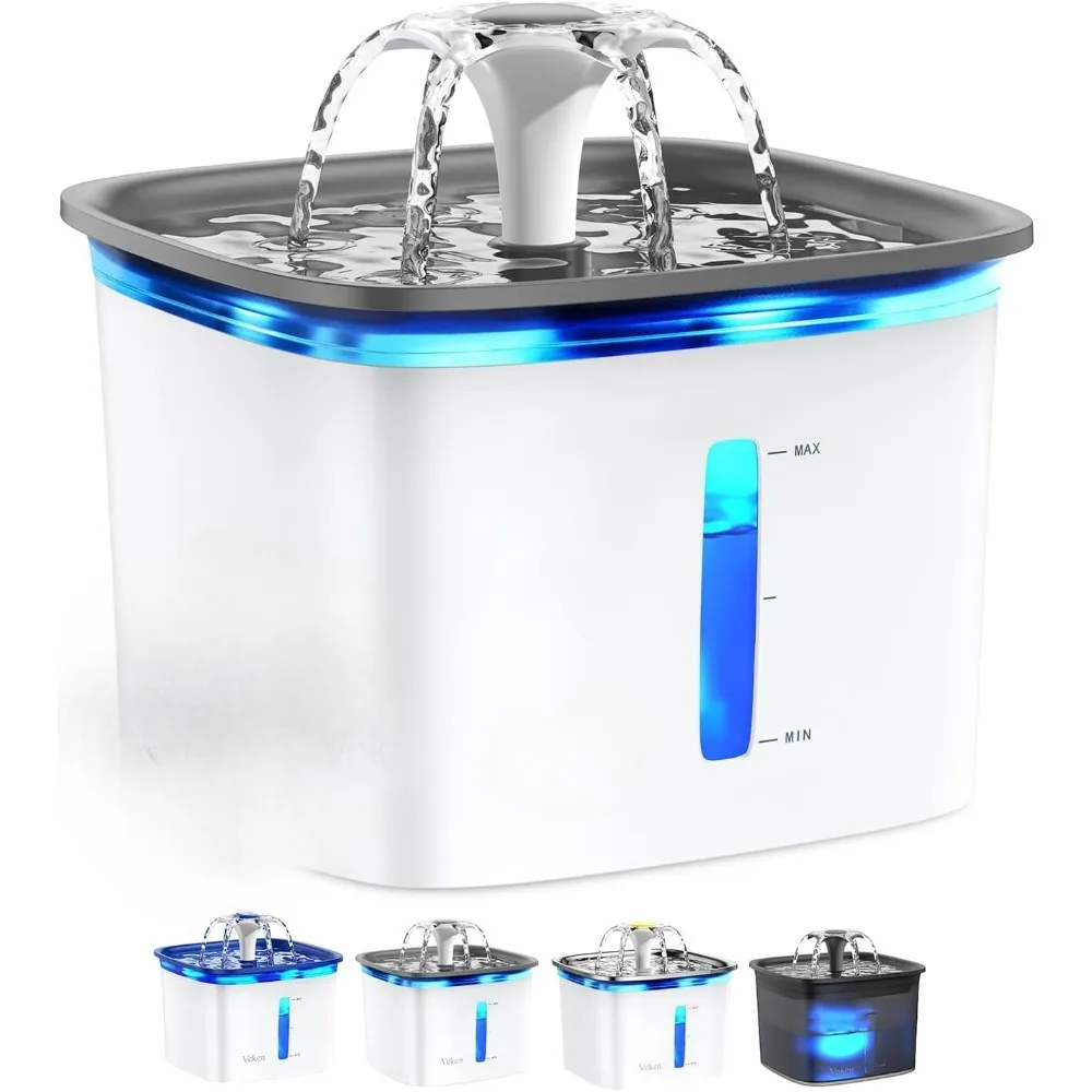 95oz/2.8L Pet Fountain, Automatic Cat Water Fountain Dog Water Dispenser with Replacement Filters for Cats,