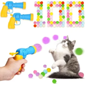 Cat Toy Ball with Launcher Set (2+100), 100 C...