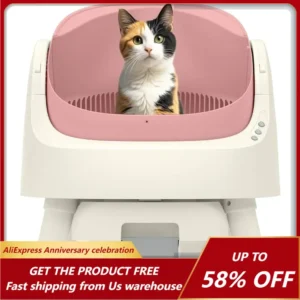 11 Self Cleaning Cat Litter Box,Open Top Auto...