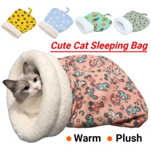 Cute Cartoon Cat Sleeping Bag Soft Plush Cat ...