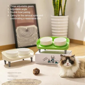Tilted Elevated Bowl Pet Food And Water Bowls...