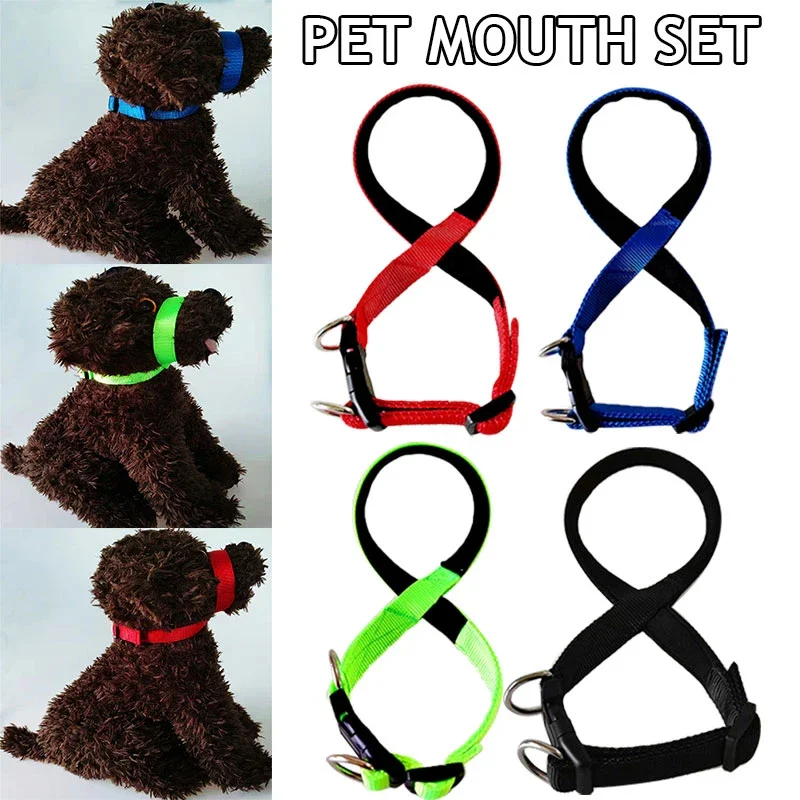Training Durable Dog Muzzle Anti-bite Muzzle Dog Collar Dog Leash Dog Head Ring Leash Leader Adjustable Harness Outdoor Walking - Image 4