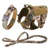 Large Dog Harness Collar Leash Set Military D...