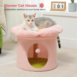 Cat Beds for Indoor Cats, Large Cat House wit...