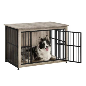 Feandrea Dog Crate Furniture, 38.6″ Sid...