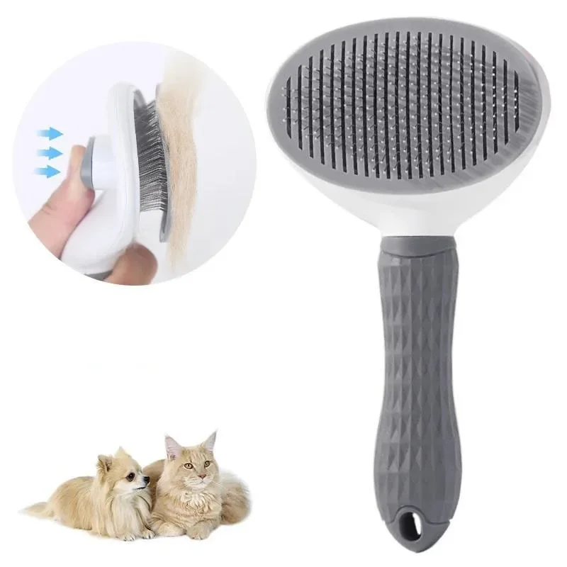 Stainless Steel Hair Remover Brush for Dogs and Cats, Non-slip Beauty Brush, Dog Grooming Equipment, Pet Hair Removal Comb Combs