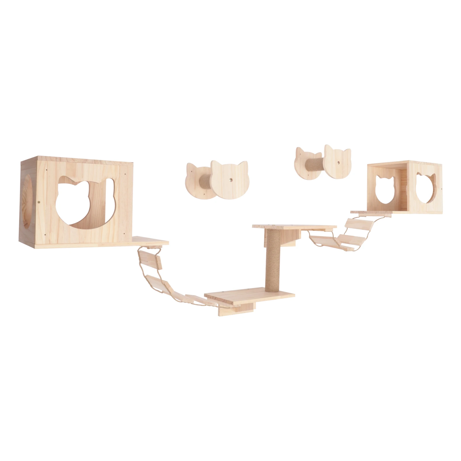 Adjustable Wall-Mounted Cat Furniture, DIY Design, for Cats to Climb, Play & Rest, Space-Saving, Easy to Install
