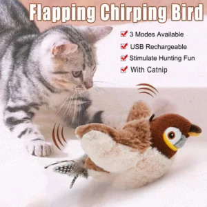 Interactive Cat Toys, Rechargeable Chirping F...