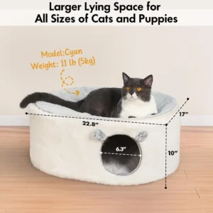 Cat Bed for Indoor Cats, Fluffy Cat Cave Larg...