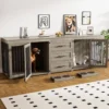 94.5″ Dog Crate Furniture for 2 Dogs, L...