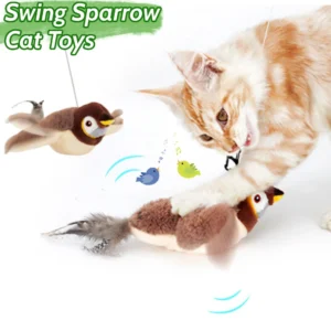 Pet Swing Sparrow Interactive Cat Toys USB Re...