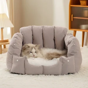 Pet Sofa Dual-Purpose Cat Bed Adjustable Shap...