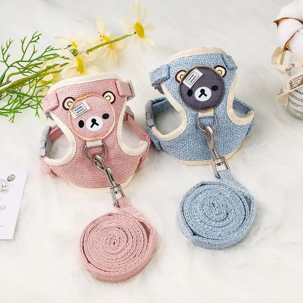 Cartoon Dogs Cat Accessories Small Medium Sized Dog Rope Chest Strap Dog Chain Traction Rope