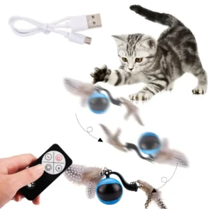 Cat Interactive Ball with Feather Tails And S...