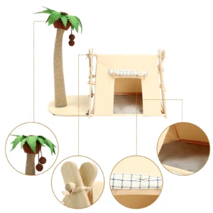 Coconut Tree Tent Cat Nest Scratching Easy In...
